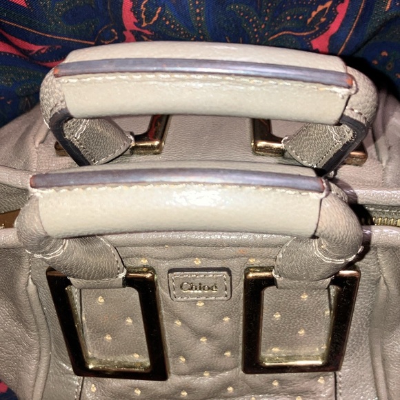 Chloe Taupe Brown Shoulder Bag with Gold Accents - Picture 6 of 14